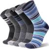 ANTSANG Merino Wool Hiking Socks for Men & Women Thermal Warm Winter Thick Cozy Athletic Crew Work Boot Gift Socks Stocking Stuffers 5 Pairs(Blue Stripes,M) view 1