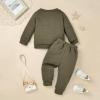 Aenbilo Toddler Baby Boy Clothes 3-4T Fall Winter Outfits Infant Boy Outifts Letter Crewneck Sweatshirt Long Sleeve Pants Clothes Set Fall Boy Winter Clothes Green 3-4T view 3