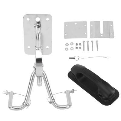 Snap Davits Set with Handle Pad, Stainless Steel Boat Snap Davit, Quick Davits System, Marine Hardware for Yachts Inflatable Boats Dinghy Instant Lock System (With