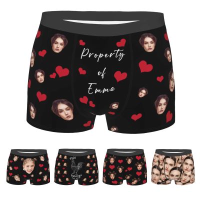 Byxhuc Custom Underwear for Men with Face, Men's Novelty Boxer Briefs Gifts for Him, Underwear with Faces on Them Custom Gifts for Boyfriend, Christmas Anniversary Birthday Gifts for Boyfriend