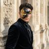 Thmyo Half Face Mens Phantom Of The Opera Vintage Design Venetian Carnival Masquerade Mask (Black & gold) view 2