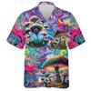 Men's Magic Mushrooms Hawaiian Shirts - Trippy Psychedelic Button Down Man Women Hawaiian Shirt Set 36 Size 5XL view 1