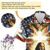 Men's Jesus Hawaiian Shirts - American Flag Button Down Mens Hawaiian Shirts Short Sleeve Series 04 Size 2XL view 3