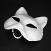 5 Pcs Adult Blank Mask DIY Drawing Halloween Costume Party Accessory, Elastic Band Included (cat face) view 3