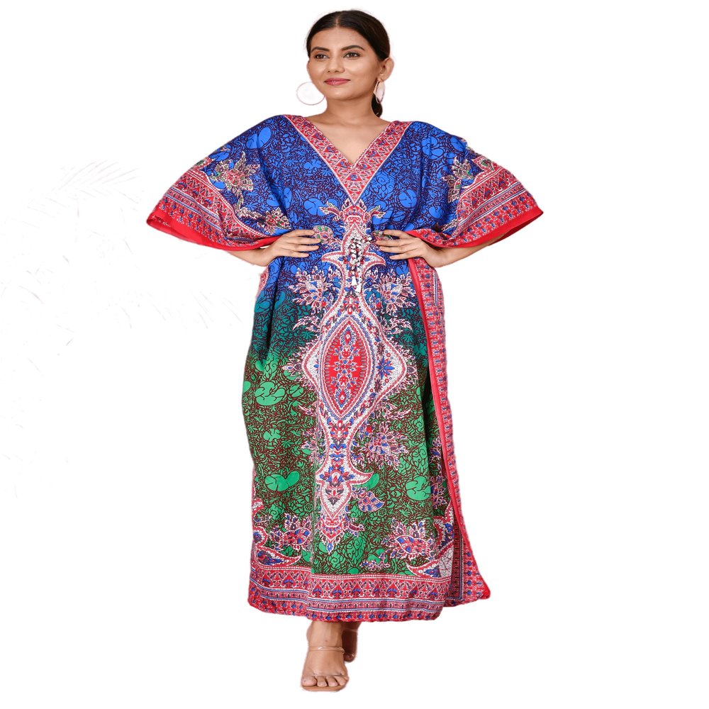 ReynosoHomeDecor---- Kimono Kaftan Dress for Women` Elegant, Miami,lbiza,Holiday Dress,Evening Dress,Loose fit (Purple & Green, 1)