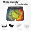 KiHene Men's Boxer Briefs Fire Water Tennis Ball Underwear Trunks Soft Stretch Sport Breathable Short Leg Underpants view 4