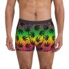 KiHene Men's Boxer Briefs Cool Rasta Color Leaves Underwear Trunks Soft Stretch Sport Breathable Short Leg Underpants view 2