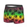 KiHene Men's Boxer Briefs Cool Rasta Color Leaves Underwear Trunks Soft Stretch Sport Breathable Short Leg Underpants view 3