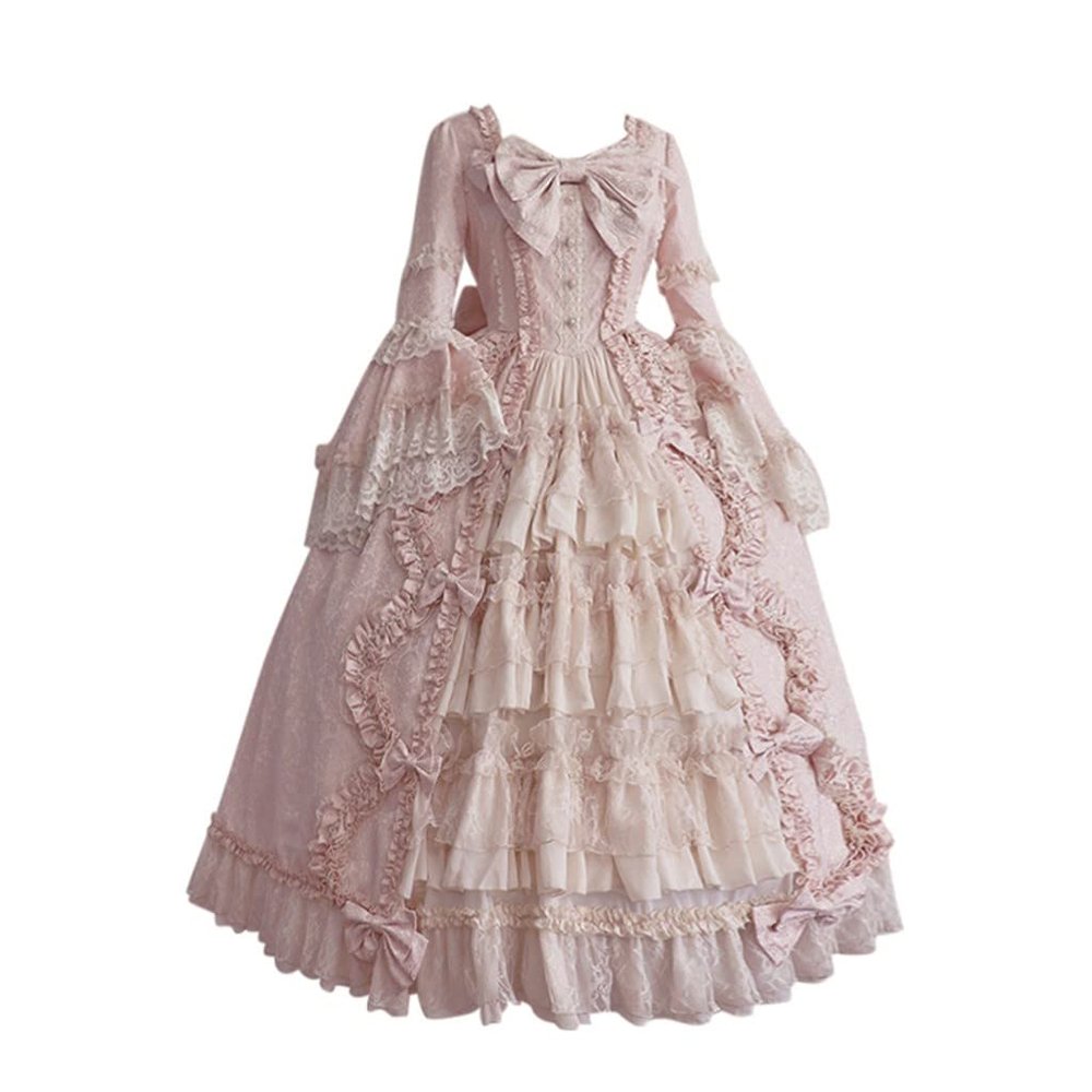 Women's Victorian Princess Dress Rococo Baroque Marie Antoinette Ball Gown 18th Century Renaissance Lolita Dress Pink