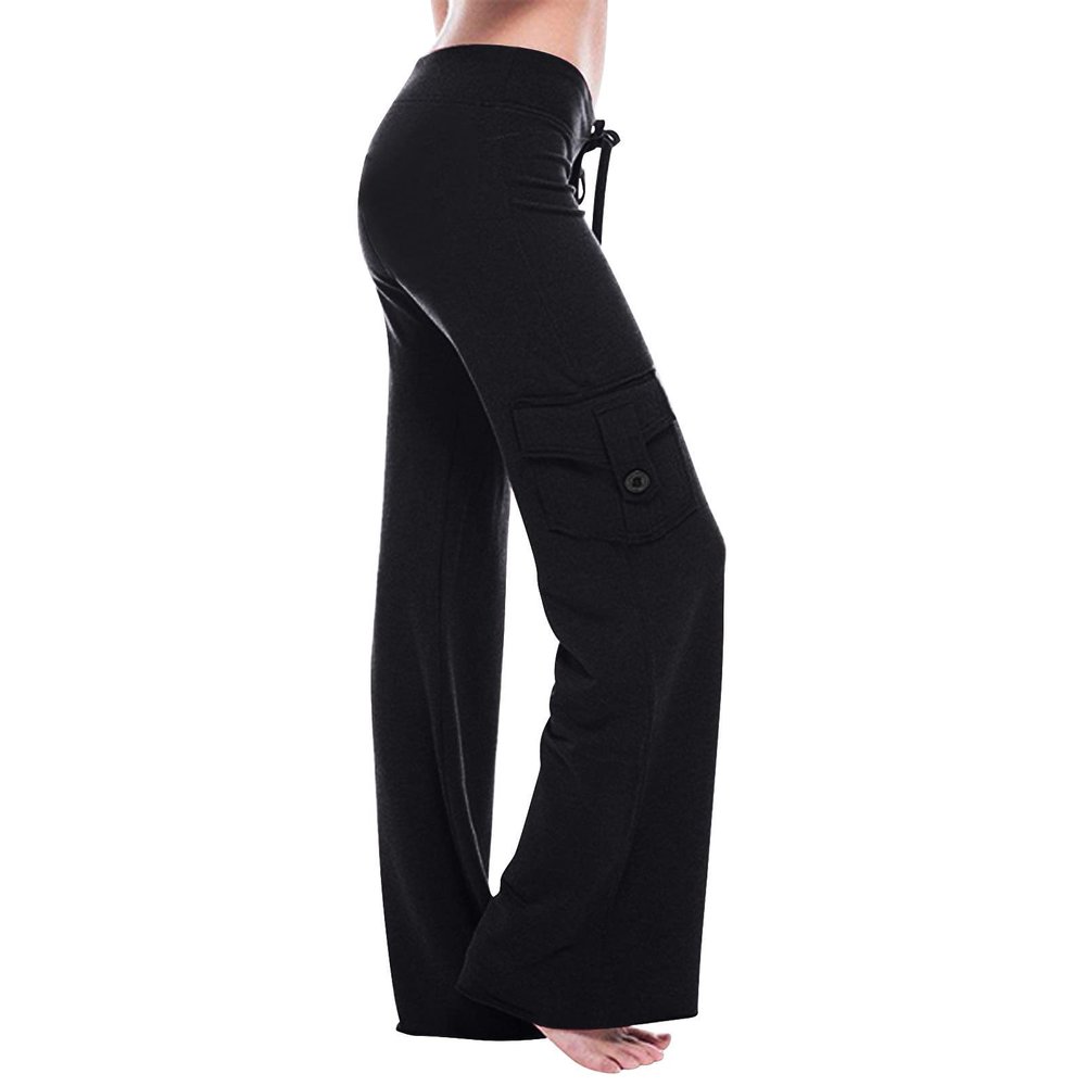 XUNRYAN Cargo Pants Women High Waist Hiking Yoga Pants Lightweight Outdoor Athletic Pants Crop Trousers Joggers Pockets