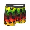 KiHene Men's Boxer Briefs Jamaica Marijuna Underwear Trunks Soft Stretch Sport Breathable Short Leg Underpants view 4