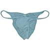 Jaxu Men's Check Spandex Bikini Briefs Underwear Cheek Briefs Panties Close Fitting Ruched Back Underpants Tiny Waist Light Blue M view 1