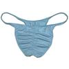 Jaxu Men's Check Spandex Bikini Briefs Underwear Cheek Briefs Panties Close Fitting Ruched Back Underpants Tiny Waist Light Blue M view 2