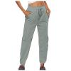 XUNRYAN Cargo Pants Women High Waist Hiking Yoga Pants Lightweight Outdoor Athletic Pants Crop Trousers Joggers Pockets view 2
