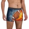 KiHene Men's Boxer Briefs Fire Water Ball Underwear Trunks Soft Stretch Sport Breathable Short Leg Underpants view 3