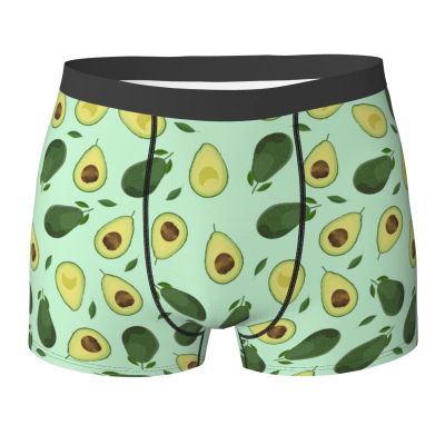 KiHene Men's Boxer Briefs Green Avocado Underwear Trunks Soft Stretch Sport Breathable Short Leg Underpants