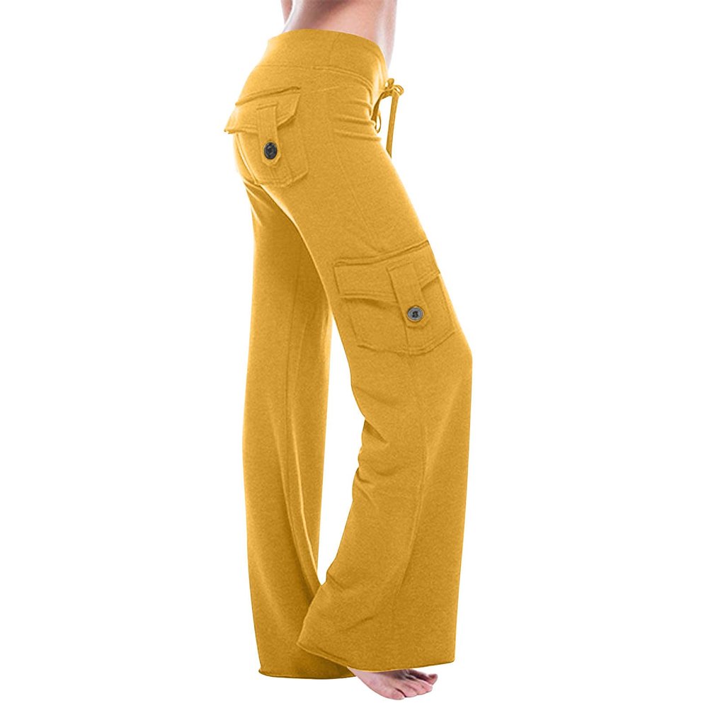 XUNRYAN Cargo Pants Women High Waist Hiking Yoga Pants Lightweight Outdoor Athletic Pants Crop Trousers Joggers Pockets