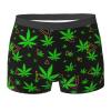 KiHene Men's Boxer Briefs Green Leaf Underwear Trunks Soft Stretch Sport Breathable Short Leg Underpants view 1
