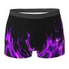 KiHene Men's Boxer Briefs Purple Fire Underwear Trunks Soft Stretch Sport Breathable Short Leg Underpants view 1