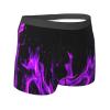 KiHene Men's Boxer Briefs Purple Fire Underwear Trunks Soft Stretch Sport Breathable Short Leg Underpants view 4