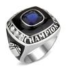 Stainless Steel Championship Ring Custom Text and Color - Football (11, Silver) view 2