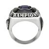 Stainless Steel Championship Ring Custom Text and Color - Football (11, Silver) view 4