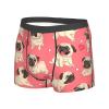 KiHene Men's Boxer Briefs Lovely Pugs Underwear Trunks Soft Stretch Sport Breathable Short Leg Underpants view 3
