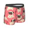 KiHene Men's Boxer Briefs Lovely Pugs Underwear Trunks Soft Stretch Sport Breathable Short Leg Underpants view 4