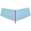 Jaxu Men's Check Spandex Bulge Pouch Underwear Soft Thong Boxers Hipster Boyshorts String Crotch Underpants 2-Pack(Light Blue) L view 4