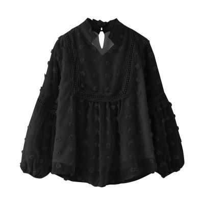 Toddler Girls Cute Long Sleeve V Neck Chiffon Blouses Loose Soft Casual Shirts Tops Girls Girls Back (Black, 5-6 Years)