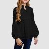Toddler Girls Cute Long Sleeve V Neck Chiffon Blouses Loose Soft Casual Shirts Tops Girls Girls Back (Black, 5-6 Years) view 3