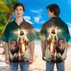 Men's Jesus & Lion Hawaiian Shirts - God Button Down Mens Hawaiian Shirts Short Sleeve Series 04 Size XL view 2