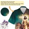 Men's Jesus & Lion Hawaiian Shirts - God Button Down Mens Hawaiian Shirts Short Sleeve Series 04 Size XL view 3