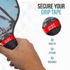 Palms-O-Aces | Pickleball Grip Bands | Silicone Paddle Grip Bands for Securing Overgrips & Paddle Identification | Embossed Non-Slip | Universal Fit Pickleball Accessory & Gift for Players | Red 3B view 2