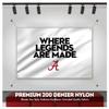 Alabama Collegiate Crimson Tide Where Legends Are Made Primary A Logo with 4 Brass Grommets - 4x6 Ft - Printed Double-Layered 2 ply 200 Denier Nylon - Correctly Reads on Both Sides - Finished Ends for Added Durability - Quadruple Stitched Fly End view 3