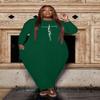 Womens Casual Plus Size Long Maxi Fall Dress Long Sleeve Faith Print Oversized Tunic Shirt Dress with Pockets view 3
