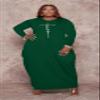 Womens Casual Plus Size Long Maxi Fall Dress Long Sleeve Faith Print Oversized Tunic Shirt Dress with Pockets view 4