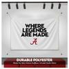 Alabama Collegiate Crimson Tide Where Legends Are Made Primary A Logo with 4 Brass Grommets - 4x6 Ft - Printed Double-Layered 2 ply Polyester - Correctly Reads on Both Sides - Finished Ends for Added Durability view 3