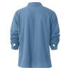 Black Dress Shirt, Men's Casual Shirts Mens Dress Long Sleeve Maroon Dress Shirt Men Designer Spring Summer Casual Cotton Linen Solid Color Shirts Loose Polyester Easter Shirt (3XL, Light Blue) view 3