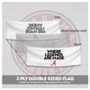 Alabama Collegiate Crimson Tide Where Legends Are Made Primary A Logo with 4 Brass Grommets - 3x8 Ft - Printed Double-Layered 2 ply Spun Polyester - Correctly Reads on Both Sides - Finished Ends for Added Durability - Quadruple Stitched Fly End view 2