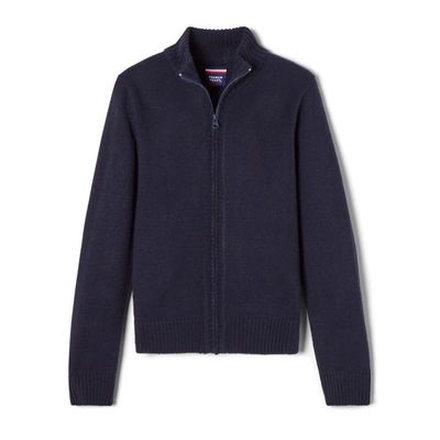 French Toast Boys' Zip Front Sweater, Navy Blue, Small