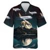 Airplane Hawaiian Shirts for Men - Moon Night Button Down Mens Hawaiian Shirts Short Sleeve Series 23 Size L view 1