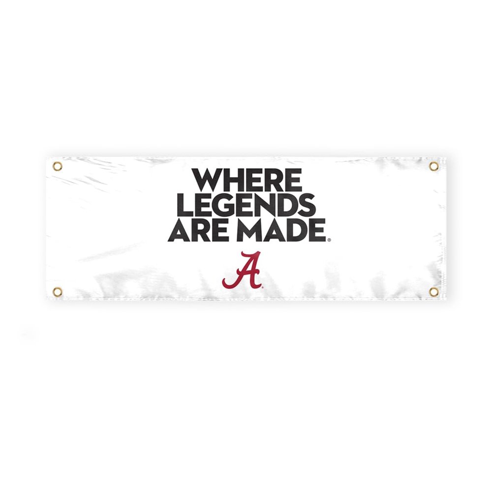 A.G.A.S Crimson Tide Alabama Flag Banner - 3x8 Ft - Double-Layered Polyester - Wall Mount - Rectangular - Crimson - 96 inches x 36 inches