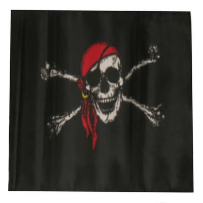 12x18 12"x18" Jolly Roger Pirate Red Hat Sleeve Flag Boat Car Garden