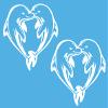 2 Pack - I Love Dolphins in a Heart Shape | Decal Vinyl Sticker Graphics for Car Truck SUV Van Window Laptop Tumbler| 5.5" Width by 4.4" Height HOM0129.010 White view 1