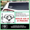 2 Pack - I Love Dolphins in a Heart Shape | Decal Vinyl Sticker Graphics for Car Truck SUV Van Window Laptop Tumbler| 5.5" Width by 4.4" Height HOM0129.010 White view 2