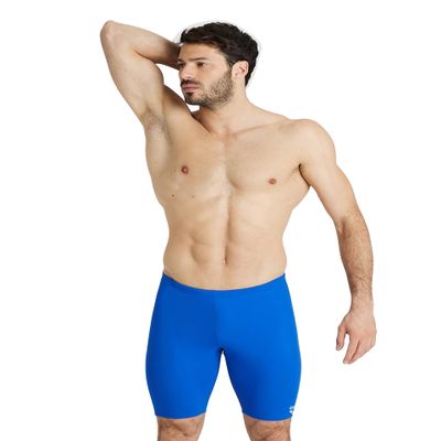 ARENA Feel Men's Dynamo Swim Jammer Athletic Swimwear Knee-Length Swimsuit Sports Bathing Suit Stretchy Swim Trunks Beach and Pool, Royal Blue, US Size 26