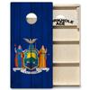 CornholeAce ACE PRO New York State Flag Professional Cornhole Boards - No Bounce! 3/4" Baltic Birch Plywood, Handles, Regulation Size (4x2ft), Tournament Style, Made in USA view 1