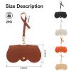 Chfory Soft Leather Sunglasses Bag, Portable Leather Glasses Case Holder Sunglasses Pouch with Wrist Strap, Sunglasses Organizer Bag with 2PCS Glass Cleaning Cloths(Black+Gray) view 4