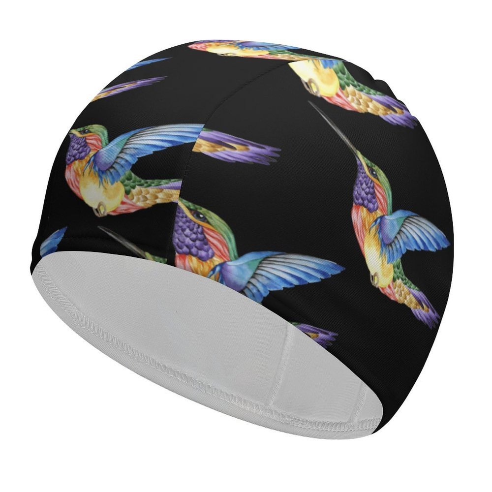 Hummingbird Tattoo Unisex Swim Cap for Long Hair Women Swimming Caps Men Adult Training Racing Bathing Hat